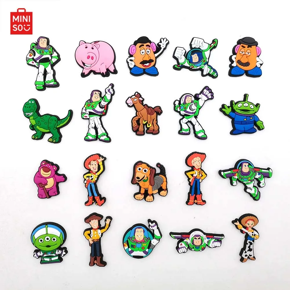 Shoe Charms MINISO 20PCS disney Shoe Charms For Clogs Dog Cat Frog Sandals decorations