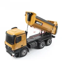 Multifunction 2.4GHz 10 channel Remote Control Truck Dump self-discharging metal Auto Demonstration LED Light RC car Toy gift 2
