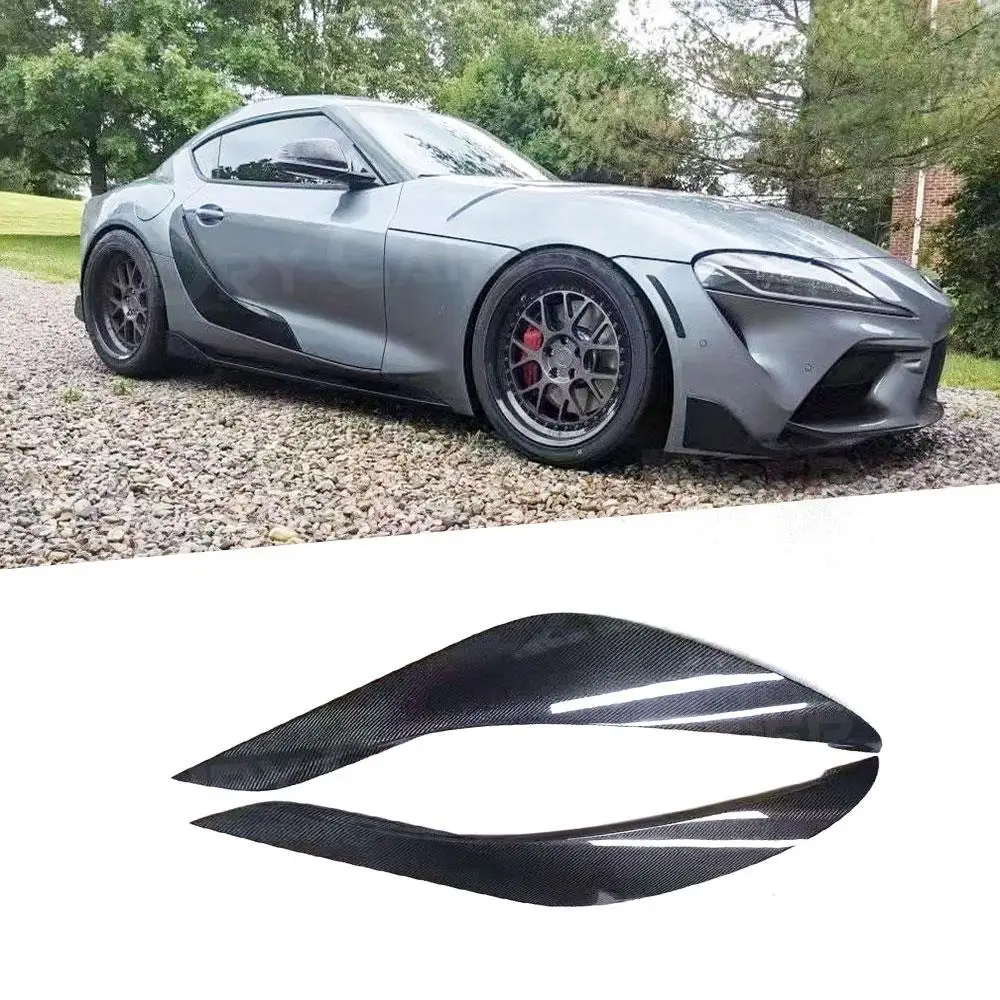 

2Pcs / Set Carbon Fiber Car Door Side Fender Vents Trims Frame Decoration Cover FRP For Toyota Supra A90 Coupe 2 Door 2019 2020