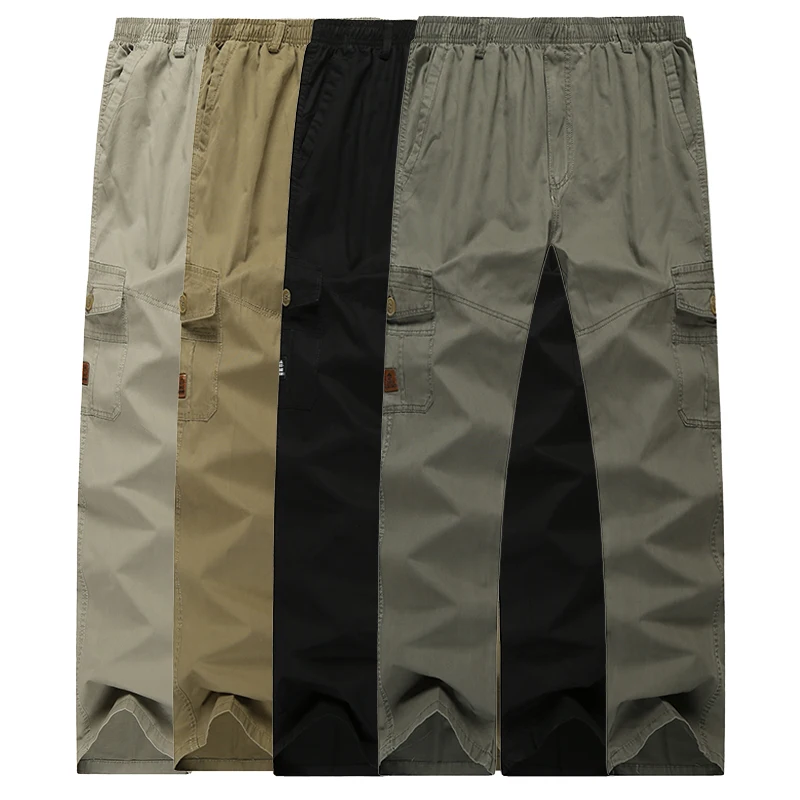 2024 Men's Workwear Pants Spring Casual Solid Color Tactical Multi Pocket Gargo Pants Outdoor Mountaineering and Fishing Pants