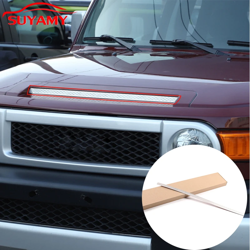 

Aluminum Alloy Silver Car Front Hood Air Intake Trim Cover For 2007-2021 Toyota FJ Cruiser Auto Exterior Accessories