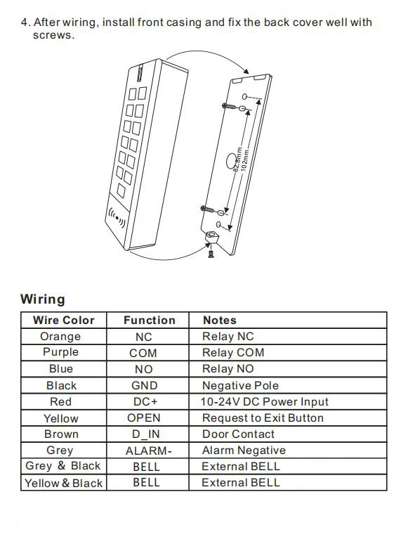 RFID Keypad 125Khz Access Controler Proximity Entry Door controler Waterproof 10