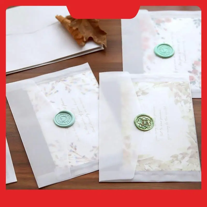 50PCS 빈 봉투 반투명 종이 봉투 세트 편지 카드용 빈티지 초대장 봉투