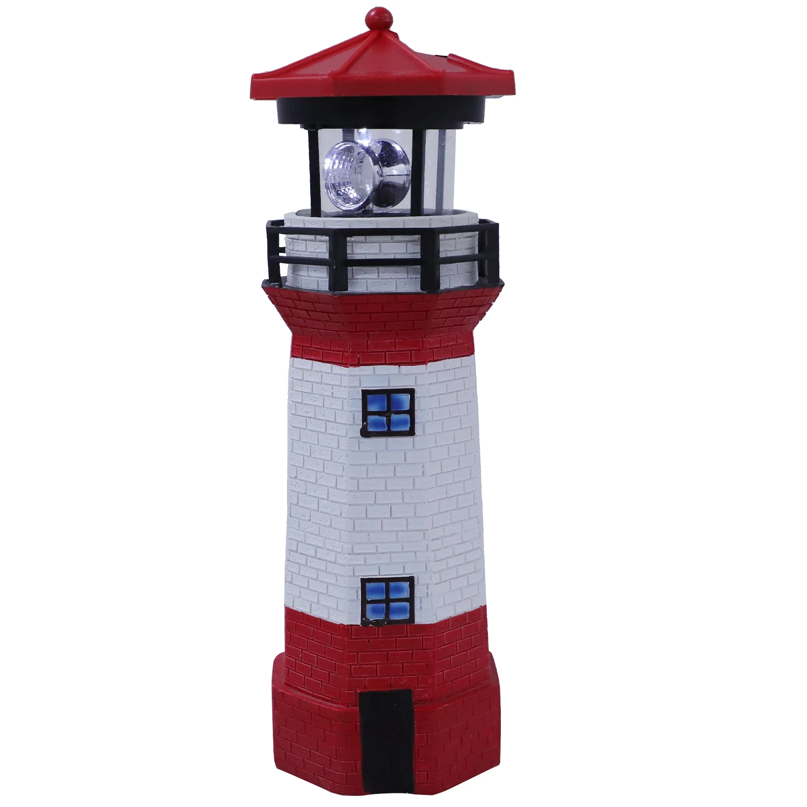 

Wrought Iron LED Solar Large Rotating Lighthouse Resin Hardware Electronic Accessories Outdoor Landscape (Red) Lights Adornment