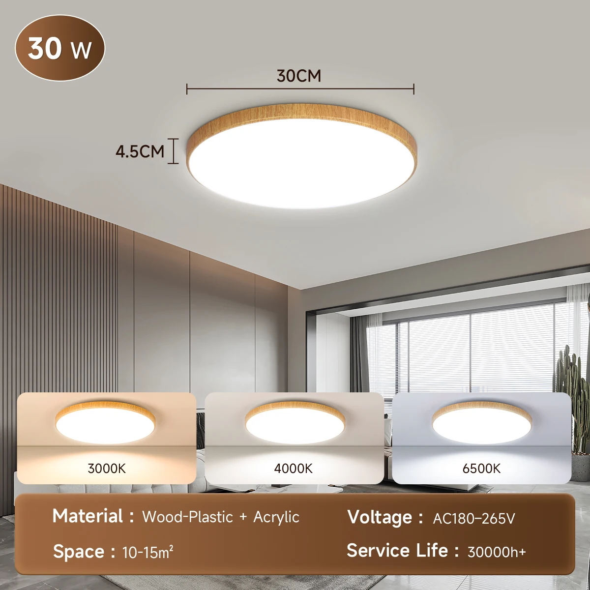 ตัวเลือกสินค้า โคมไฟเพดาน LED 220V ประหยัดพลังงาน สำหรับตกแต่งบ้านสไตล์โมเดิร์น