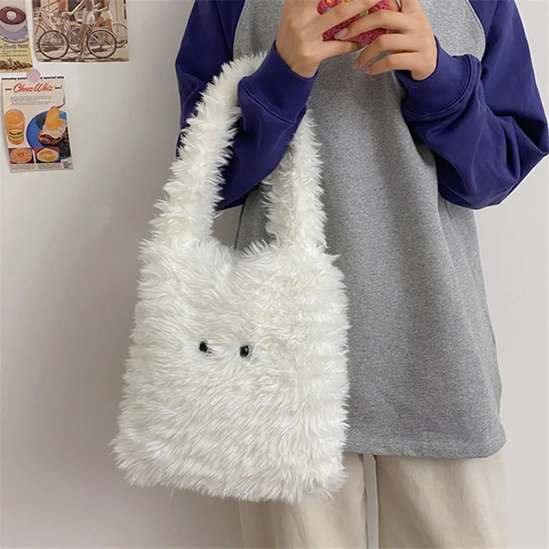 Vibrant Mint Green Faux Fur Handbag Shoulder Bag Winter Fluffy Y2K Tote Bag for Modern Casual Charm Everyday or Seasonal Wear