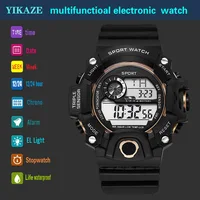 Montre pour hommes de mode sport montre-bracelet électronique grand cadran multifonctionnel étanche alarme lumineuse enfants montre militaire pour hommes 6