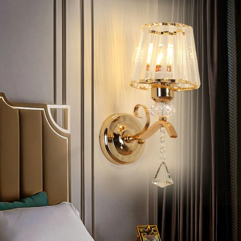 Современная искусственная настенная лампа, комнатный светильник с кристаллом, лампа-абажур для ванной, спальни, гостиной, настенные бра для украшения дома