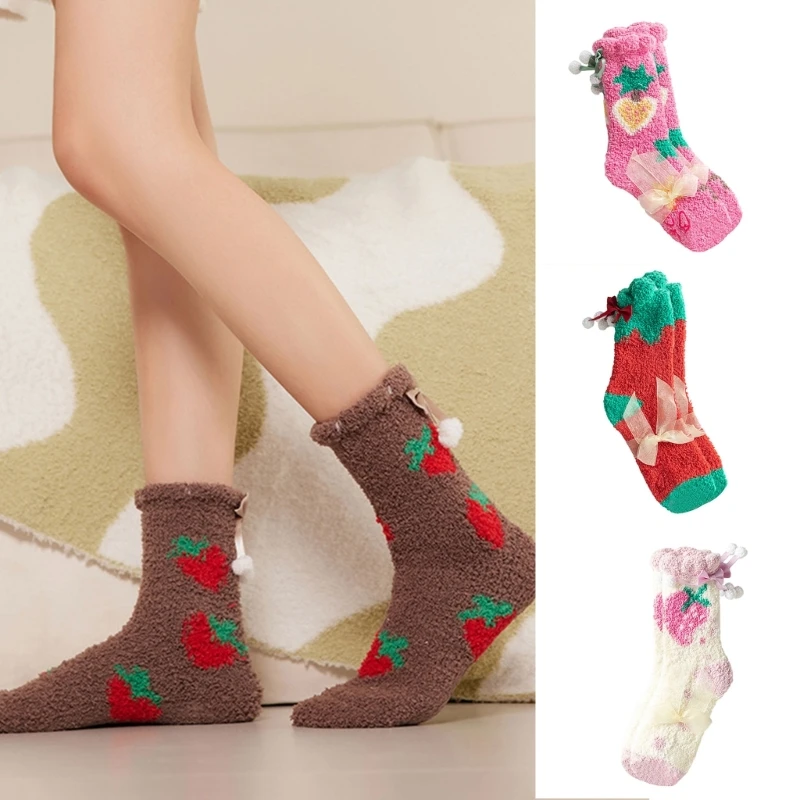 

Женские носки, плюшевые теплые зимние носки, домашние мягкие рождественские подарки, чулки