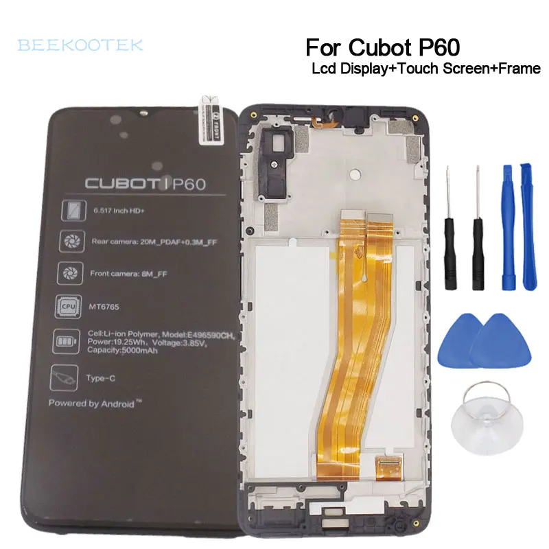 

Новый оригинальный ЖК-дисплей CUBOT P60 + дигитайзер сенсорного экрана + рамка в сборе дигитайзер аксессуары для смартфона CUBOT P60