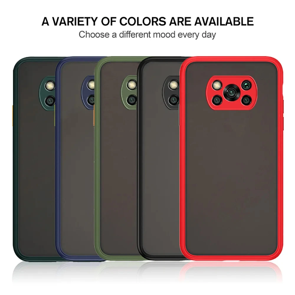 Matte Armor Shockproof Bumper Phone Case - Hard Silicone Back Cover