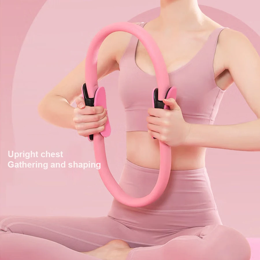 Yoga Pilates Ring-Durable Non-Slip Exercise Circle Fitness Magic Circle for Toning & Sculpting Pilates Ring Flexibility 1pc yoga pilates ring
