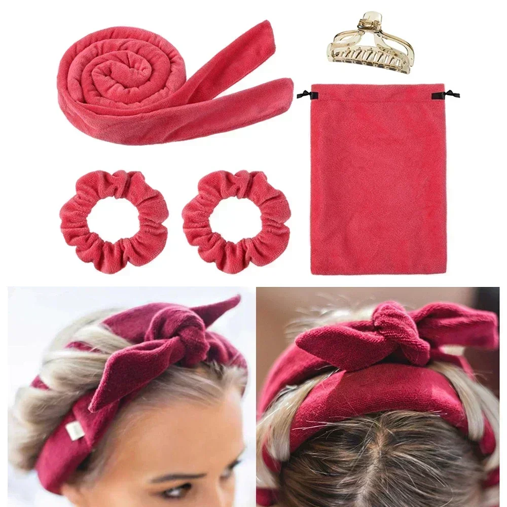 Hair Styling Tool Heatless Curling Rod Headband Lazy Hair Curler No Heat Hair Rollers Soft Curls Sleeping Flexi Rods Girls DIY