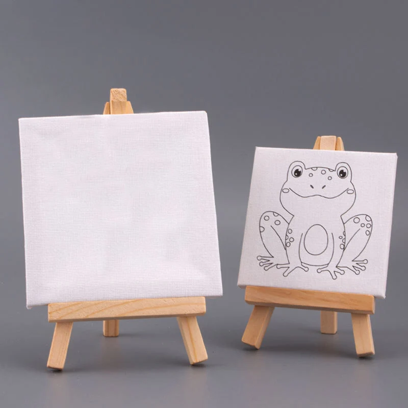 2 In 1 Mini Blank Drawing Board Set painting supplies Oil Canvas Frame Beginner Children Practice Drawing Doodling DIY 1 Pcs HB-12