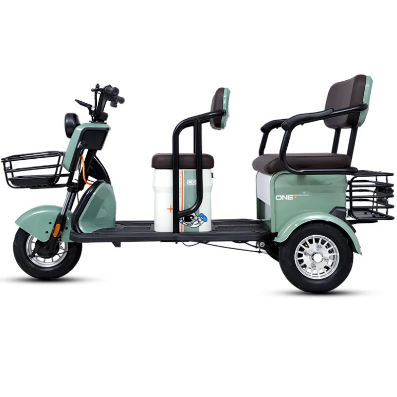 Scooter elettrico per uomo 72V 1000w Potente triciclo elettrico per scooter da carico a tre ruote con 3 posti per adulti Blu Verde Rosso Nero - immagine 2