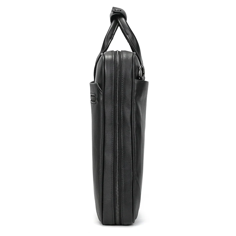 High Quality Men's Leather Laptop Bag 14 15.6 Inch Computer Briefcase A4 Document Bag For Men Male Briefcase Bags Thick Leather