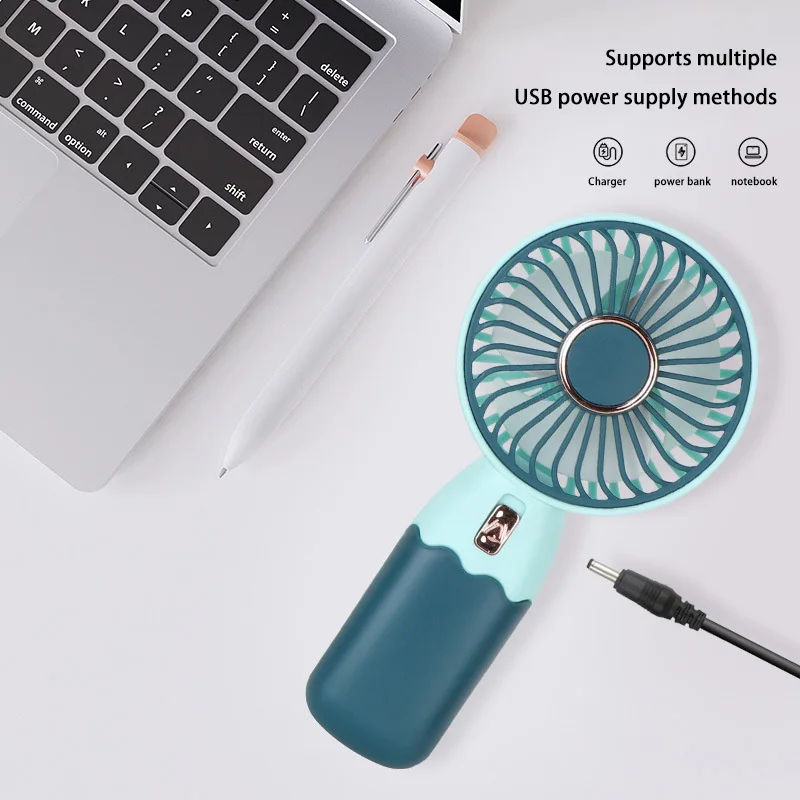 Portable 2-in-1 Mini Electric Fan with Rechargeable USB and Mobile Phone Stand Function