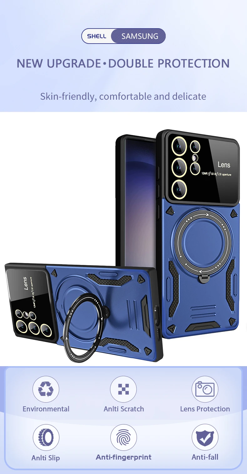 Coque téléphone magnétique avec support bague pour samsung_voghion.com