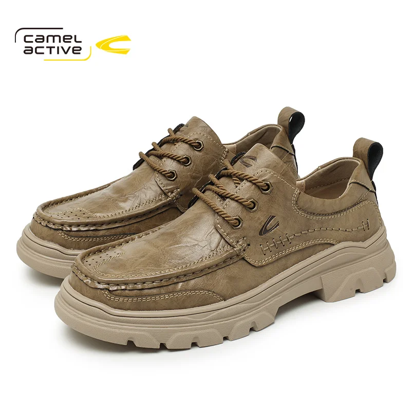 

Camel Active Men Oxfords Lace-up Autumn New Breathable Man PU Leather Men's Trend Casual Shoes DQ120176