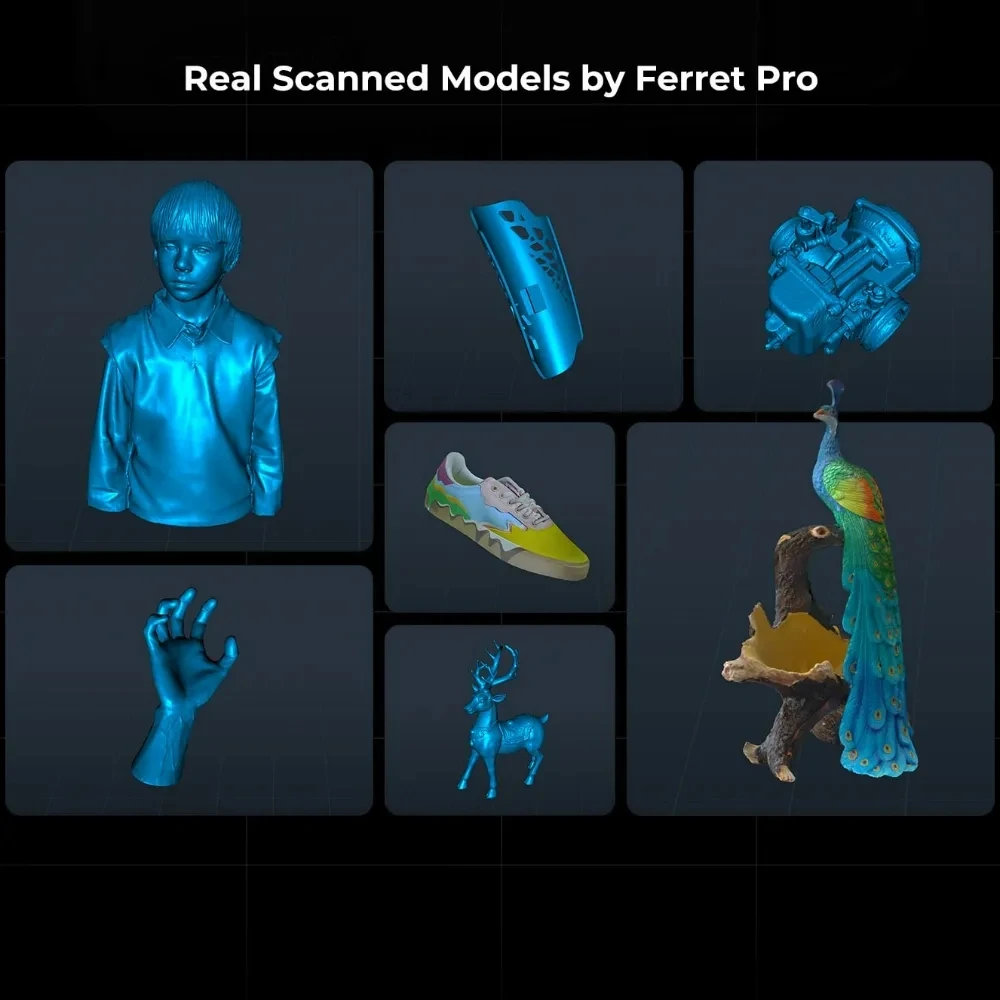 Creality CR-Scan Ferret Pro 휴대용 핸드헬드 3D 스캐너, 손떨림 방지 추적, 듀얼 모드, 빠른 스캐닝, 0.1mm 정확도, 최신