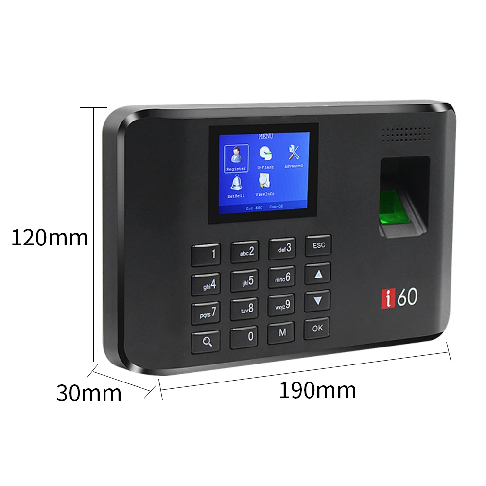 2.4" Screen Biometric Fingerprint Time Attendance System Time Clock USB Office Check-in Realand Clock in for Employees Fingerprint Attendance Machine