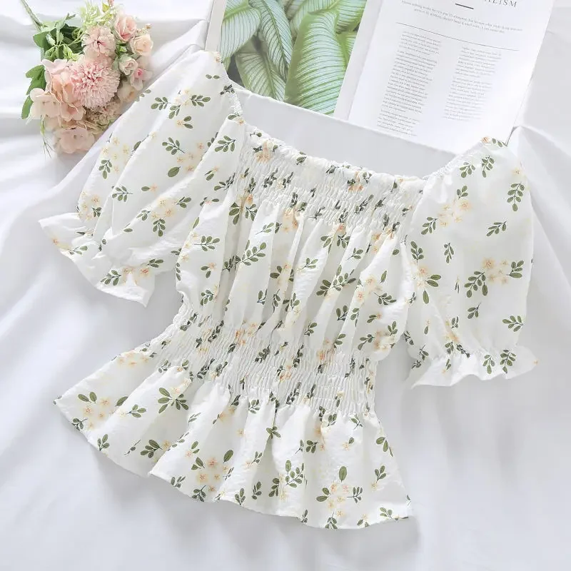 off shoulder chiffon blouse