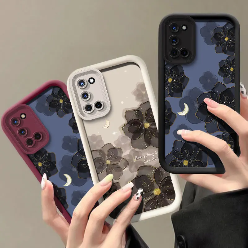 Charming Floral Print Silicone Shockproof Phone Case