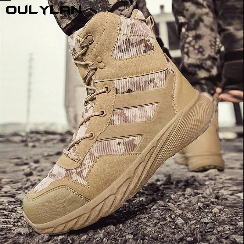 

Outdoor Shoes Men's Mesh Breathable Hiking Desert Boots Men Sports Climbing Shoes Waterproof Ankle Boots Mens Work Safety Boot