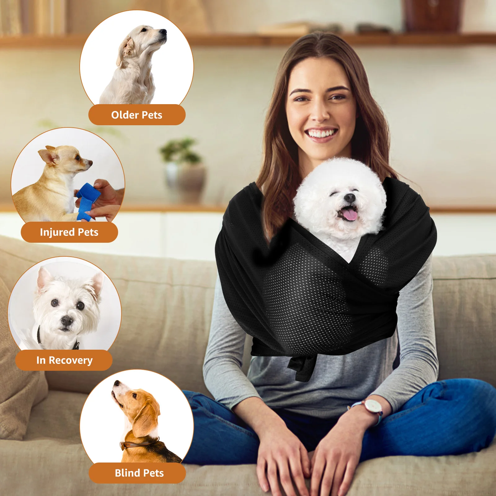 Title 7, Pet Bag Breathable Mesh Pet Backpack Small Dog ...