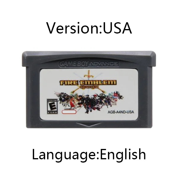 GBA Game Cartridge Fire Emblem series 32-bit video game console card seal sword binding sheet sacred stones
