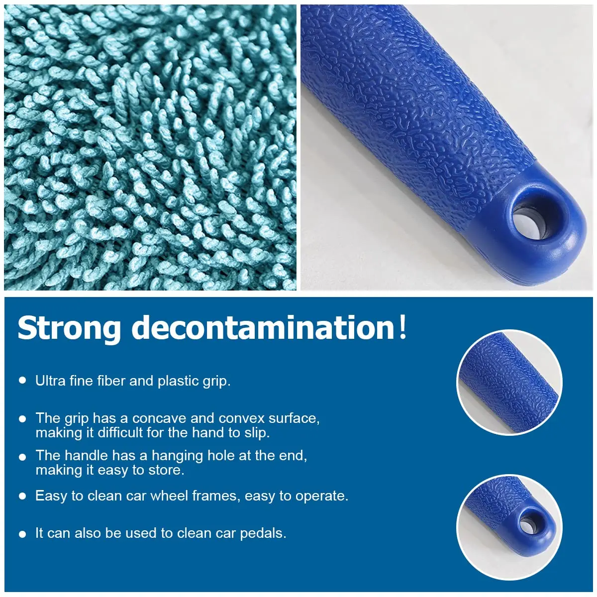 Microfiber Braid Twist Cloth Can Be Hung Car Cleaning Tools Long Handle Car Wash Brush Tire Brush Wheel Hub Supplies