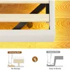 King Size Floating Bed Frame with Storage Headboard and Power Outlet，LED Lights, Solid Wood Slats Support,Velvet White 5