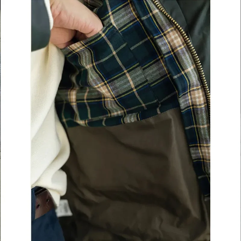 Gddqsdc Vintage Hunting Wax Jacket Men's Casual Bbra Workwear Replica Oil Cloth Jacket Zipper 4