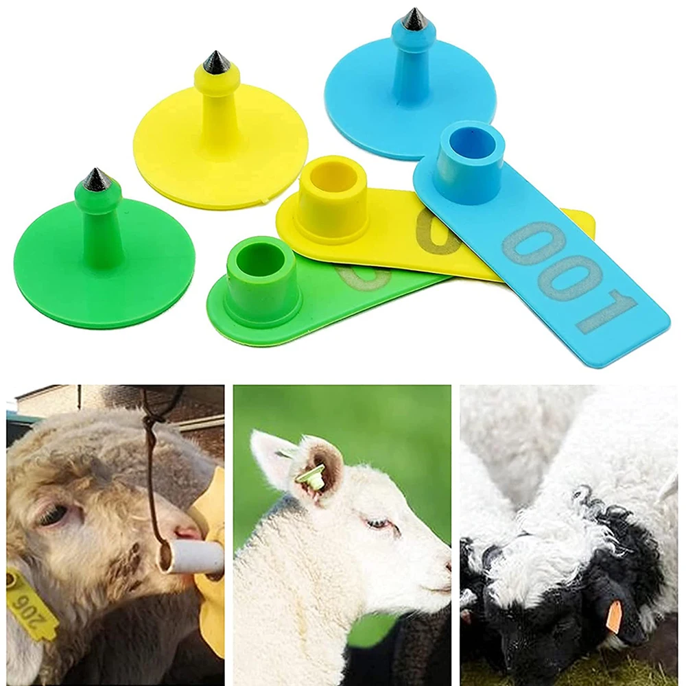 livestock ear tags Livestock Ear Tag Marker Applicator 001-100 Ear Tags For Sheep Goat Pig Identification Kit with 2 Pcs Pins Tag Pliers