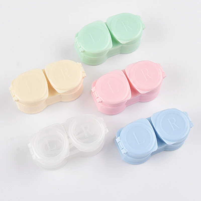 

Simple Style Macaron Color Portable Contact Lens Case Tweezers Suction Set Contact Lens Box For Women Travel Contact Lenses Case