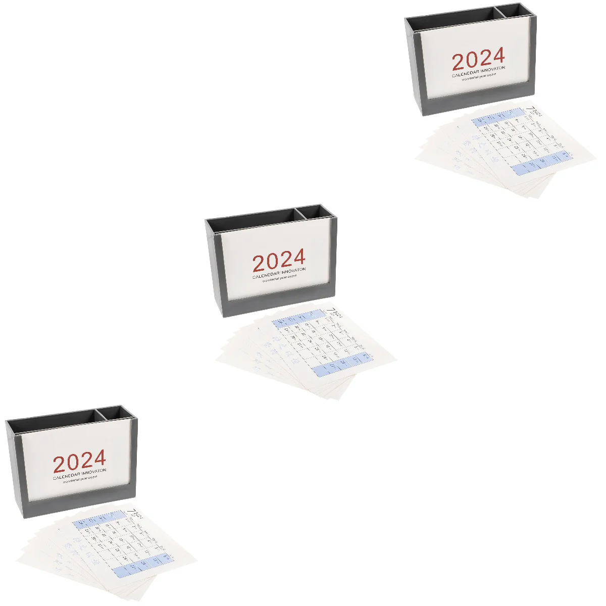 

Набор из 3 предметов для офисного стола, простой держатель для ручек, календарь, отсек для кистей для макияжа, пластиковый органайзер для карандашей