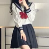 Uniforme escolar japonês para mulheres, terno sexy de menina Jk, três uniformes básicos de marinheiro, manga comprida 2