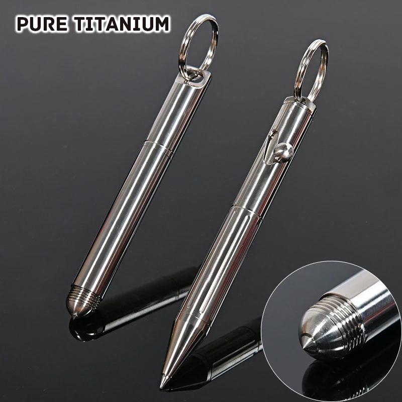 

EDC Mini Pure Titanium Self Defense Tactical Pen Portable Metal Signature Pen With Tungsten Steel Head Glass Breaker Gift