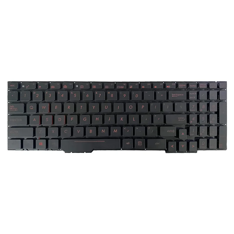 Teclado do Portátil para Asus Gl553vw Gl753 Fx553vd Zx53 Zx53v Fz53 Zx553 Fx53 Fx753 Zx73 Letra Vermelha com Backlit Novo - Imagem 2