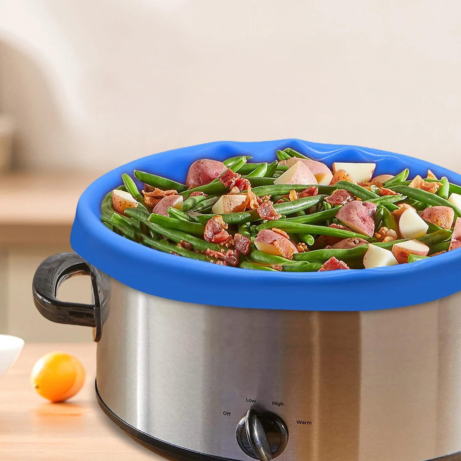 2pcs Crock Pot Stew Bags Leakproof Silicone Slow Cookers Liner Bags