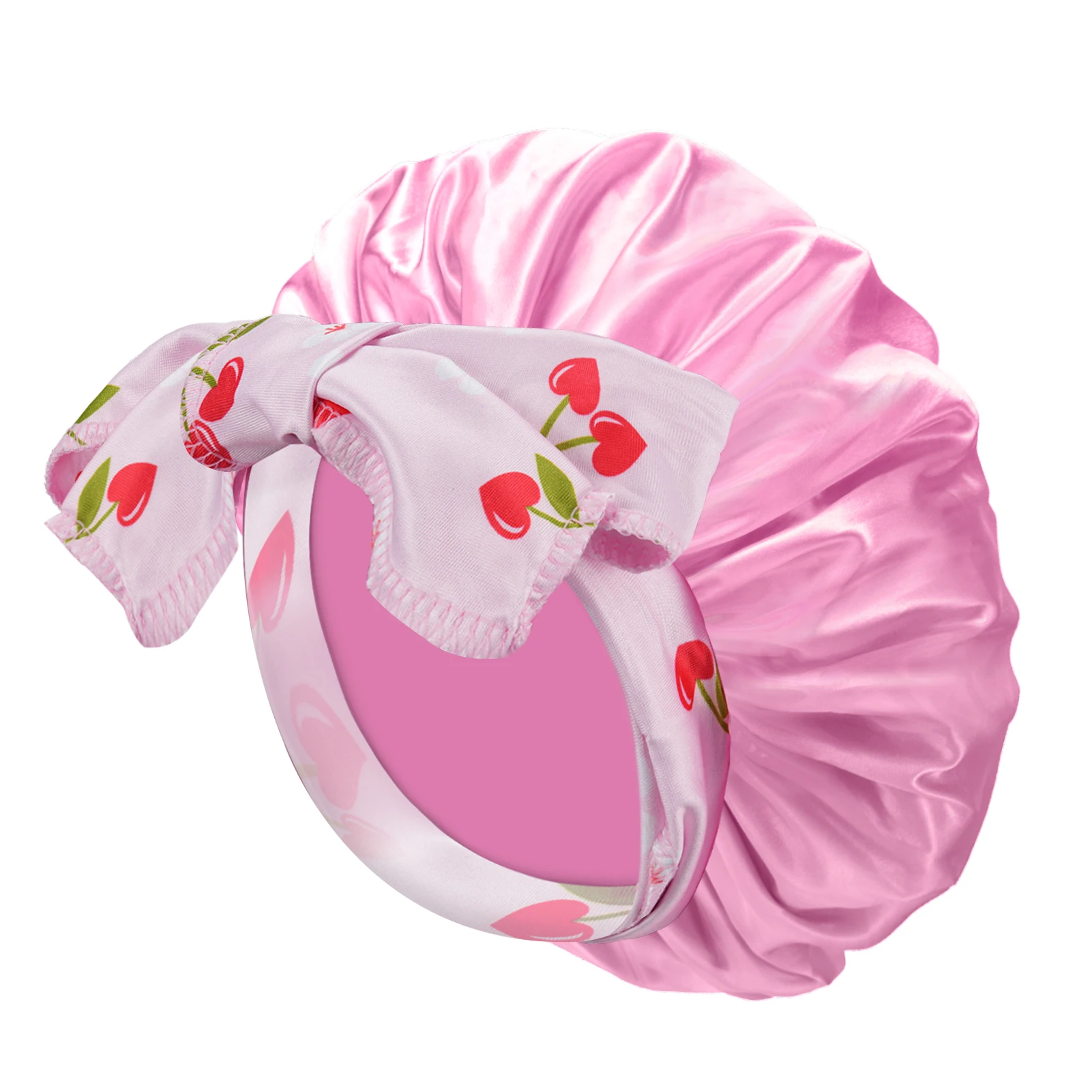 Baby Sleep Cap with Band Bow Tie Silk Kids Shower Night Sleep Hat Beanies Satin Bonnet Nightcap for Child Boy Girls