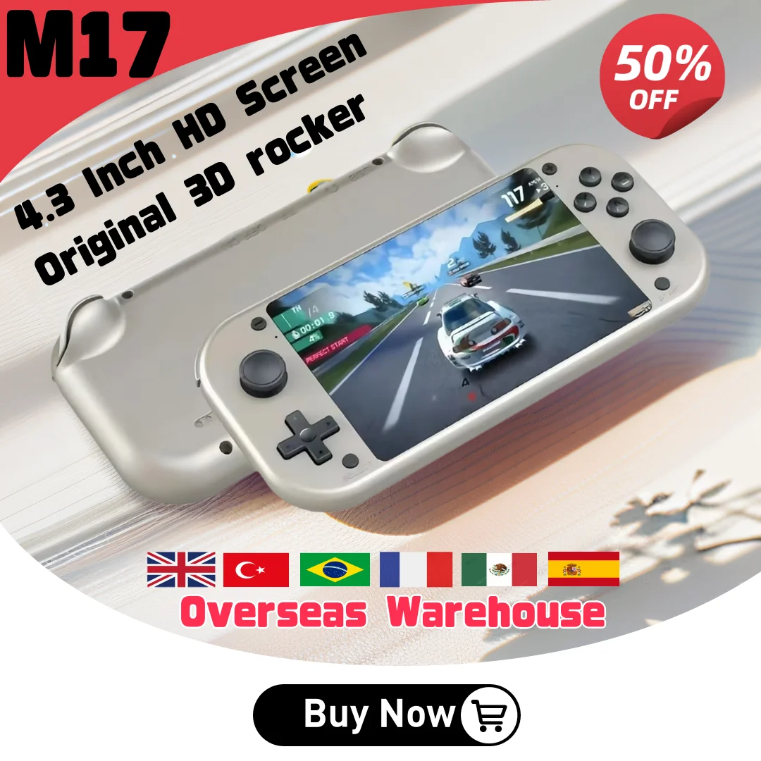 M17 Retro Handheld Video Game Machine Open Source Linux System 4.3Inch IPS Screen Portable Handheld Game Console Children's Gift 1