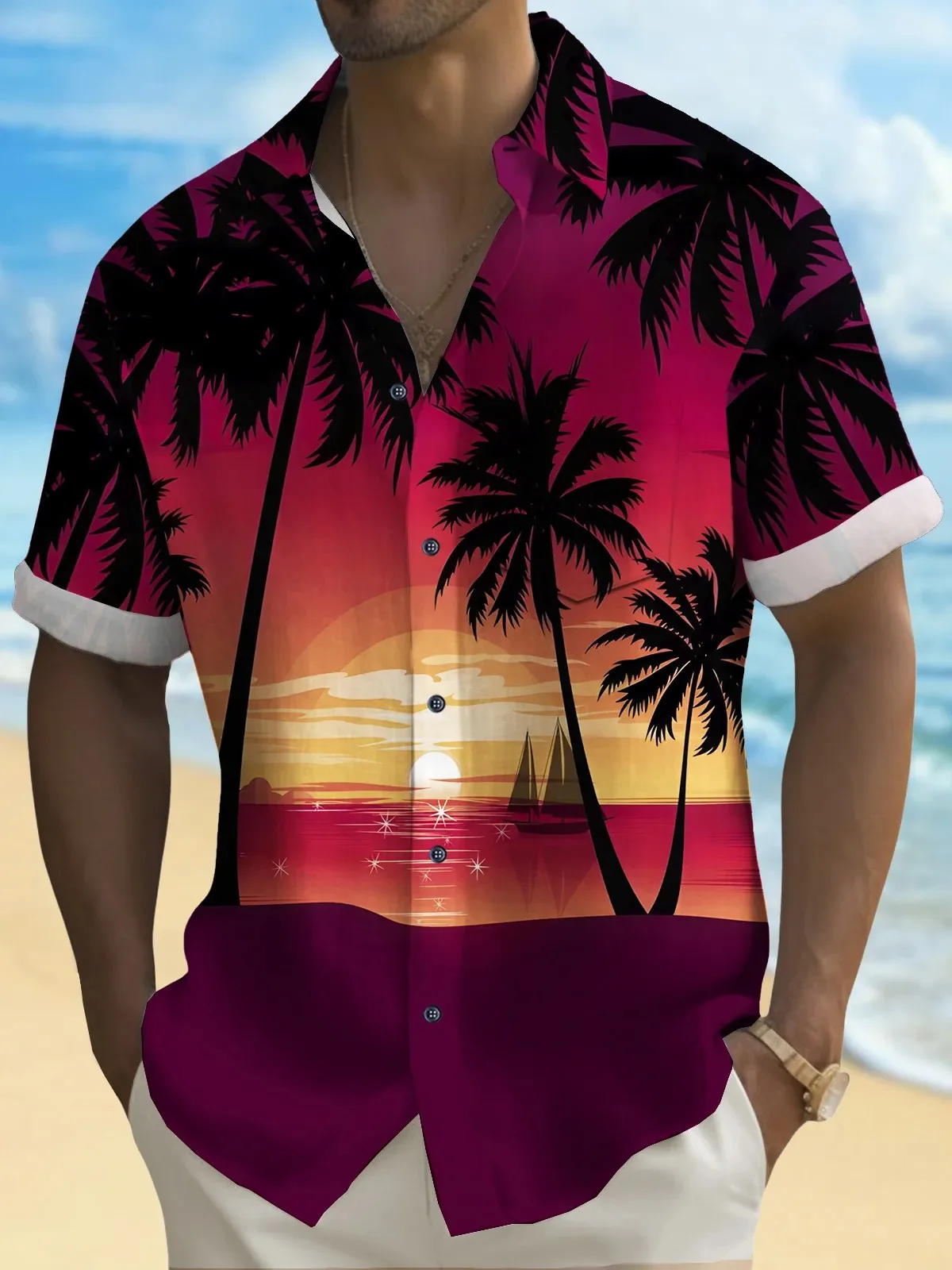 

Summer Men's Resort Hawaiian 3D Printed Shirt Button Up Short Sleeve Tee Tops Fashion Beach Shirt Vacation Daily Wear Shirts