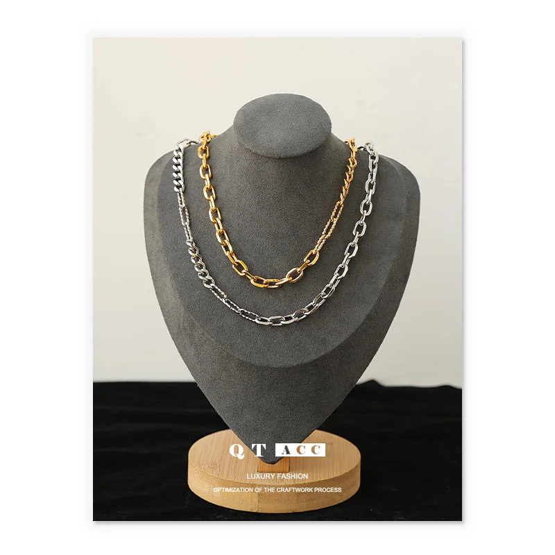 

High Color Protection Brass Electroplated Real Gold/Platinum 2021 New Fashion Mix and Match Chain Necklace for Men