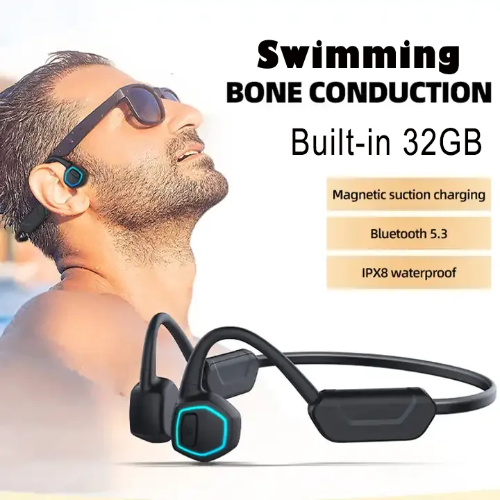 Cuffie Subacquee Bluetooth 5.3 Con MP3 - Impermeabili IPX8, Conduzione Ossea, Per Nuoto, Rosa - Foto 8
