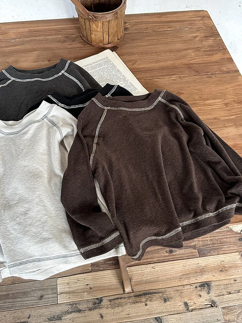Autumn Kids Color Block Loose Fit Undershirts