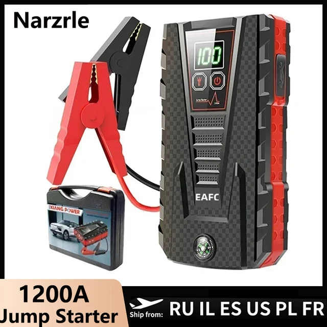 Multifunktions Auto Starthilfe 600-1200A 12V Notfall Start Gerät Kabel  Tragbare Auto Batterie Booster Ladegerät Power Bank - AliExpress