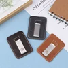 Thin Leather Money Clip Mini Wallet Men Credit Card Slot Slim Bills Metal Cash Clamp For Man Small Billfold Holder 1