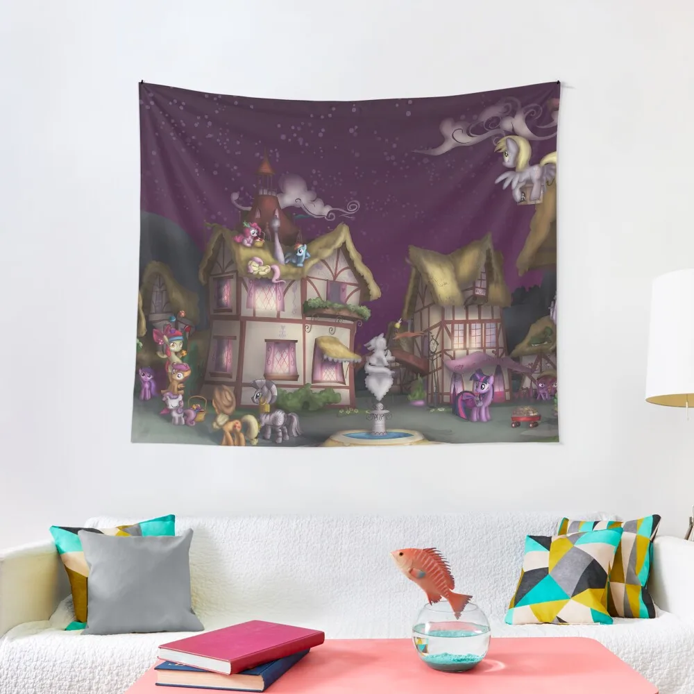 

Ponyville, Dusk Tapestry Decoration For Bedroom Room Decorator Carpet On The Wall Room Decorations Aesthetic Tapestry