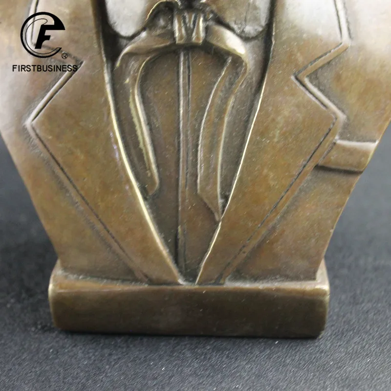 Antique Brass German Great Communist Karl Heinrich Marx Bust Bronze Statue Figurine Retro Copper Desktop Ornament Decor Crafts 3